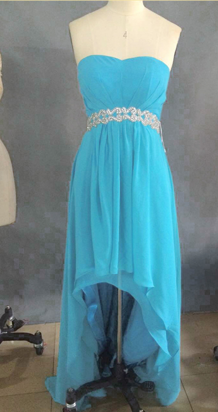 Sweetheart Neck Chiffon Bridesmaid Dresses Crystals Party Dresses