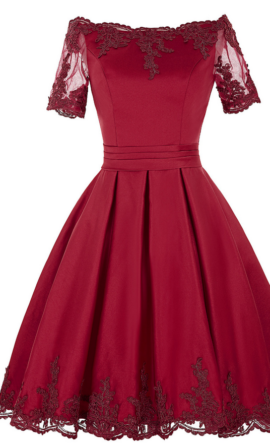 burgundy dress short sleeve