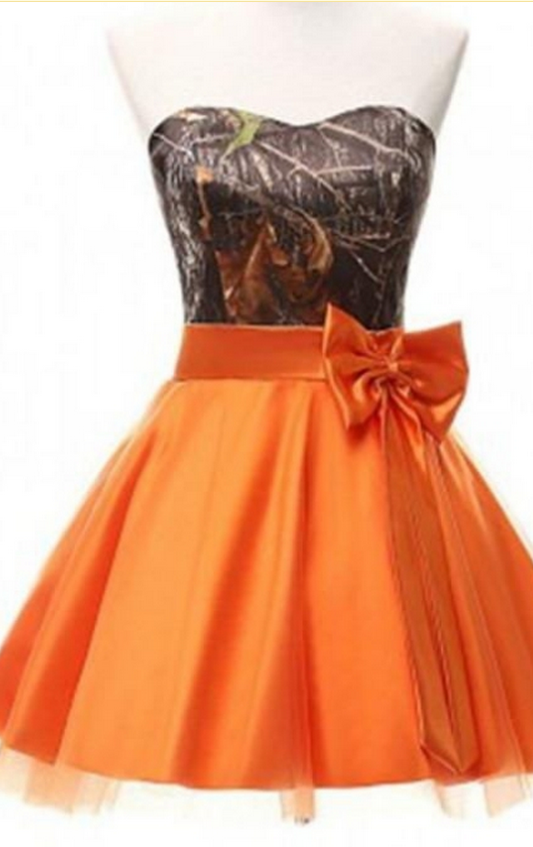 Gorgeous Short Orange Handmade Cute Girly Homecoming Dresses
