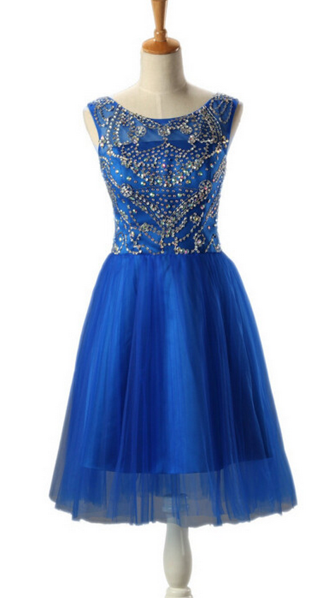 Homecoming Dress,homecoming Dresses,beading Prom Gown,blue Prom Dress