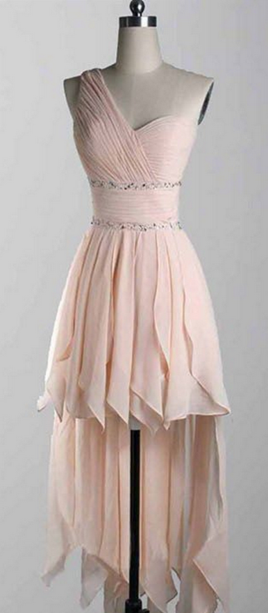 Elegant Homecoming Dress,high Low Prom Dress,one Shoulder Party Dress ...