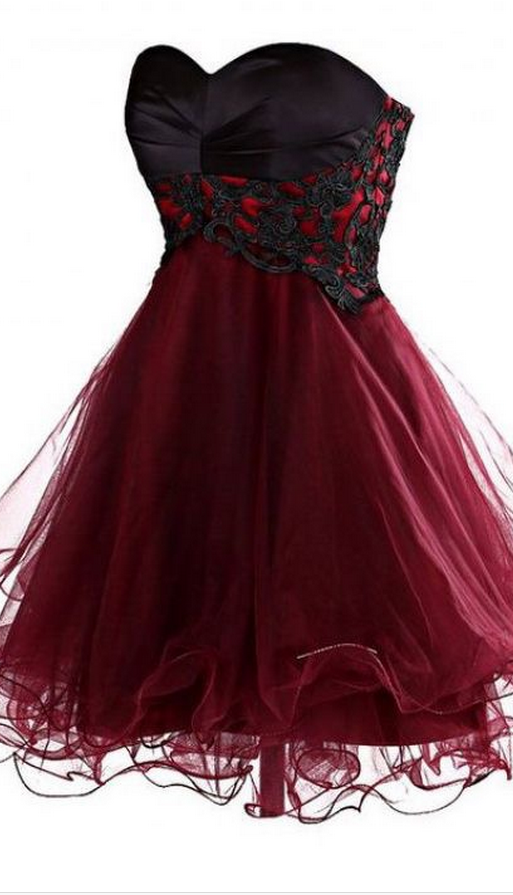 Short Tulle Homecoming Dresses Sweetheart Lace Women Party Dresses