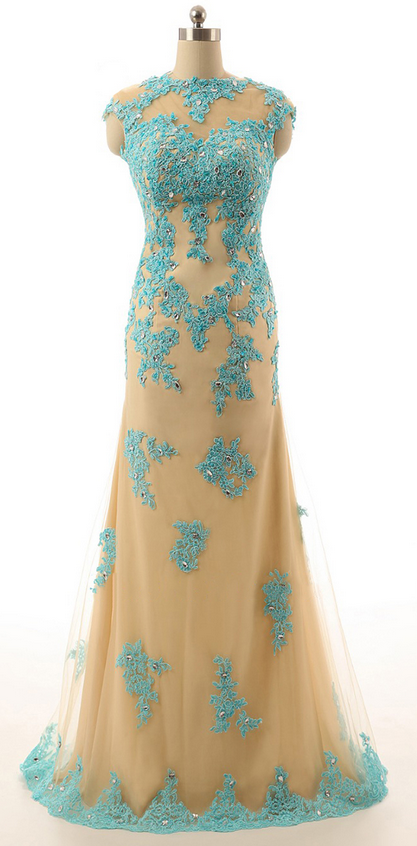 Formal Dresses,elegant Evening Dresses,vintage Lace Applique Prom Dresses Long,back Open Evening Gowns