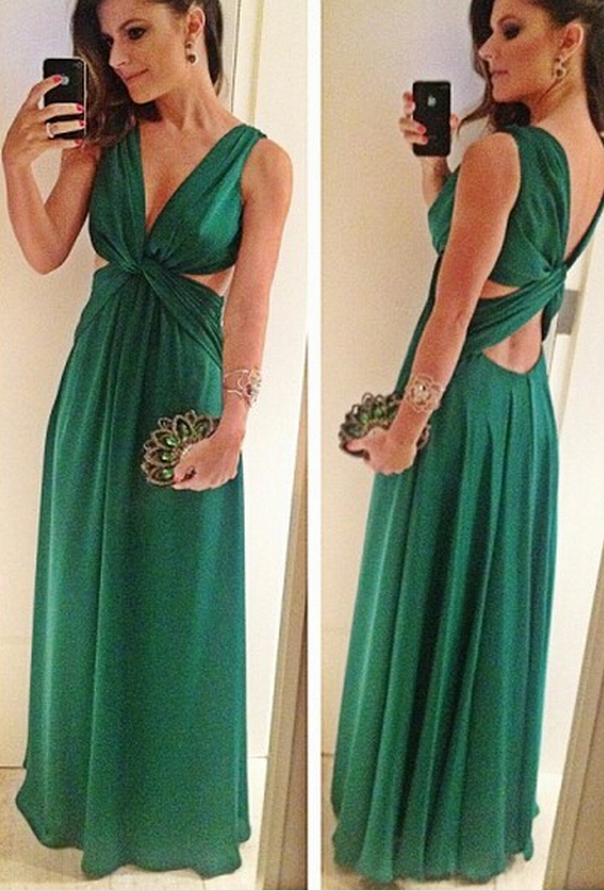 Prom Dresses,evening Dress,green Prom Dresses,chiffon Evening Gowns,modest Formal Dresses,backless