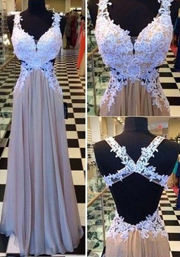 Prom Dress,prom Dresses,a-line Prom Dresses,evening Dress,white And Champagne Evening Dresses