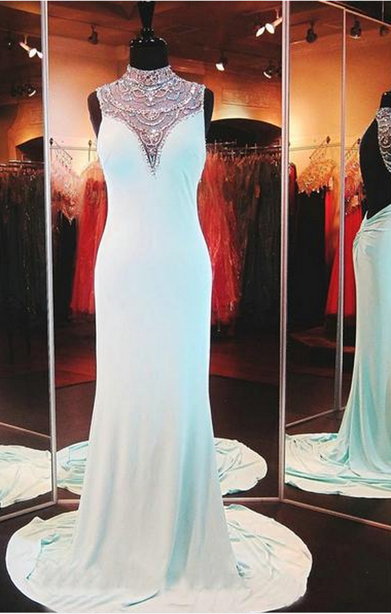 Prom Dresses,evening Dress,beautiful Sleeveless Chiffon Backlesslong Prom Dress, Evening Dresses