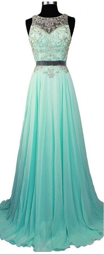Sparkle Prom Dresses With Silver Beading Chiffon Prom Dresses Simple Evening Gowns