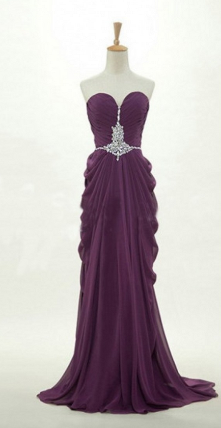 Grape Purple Prom Dresses,backless Prom Dresses,long Elegant Prom Dresses,chiffon Prom Dresses