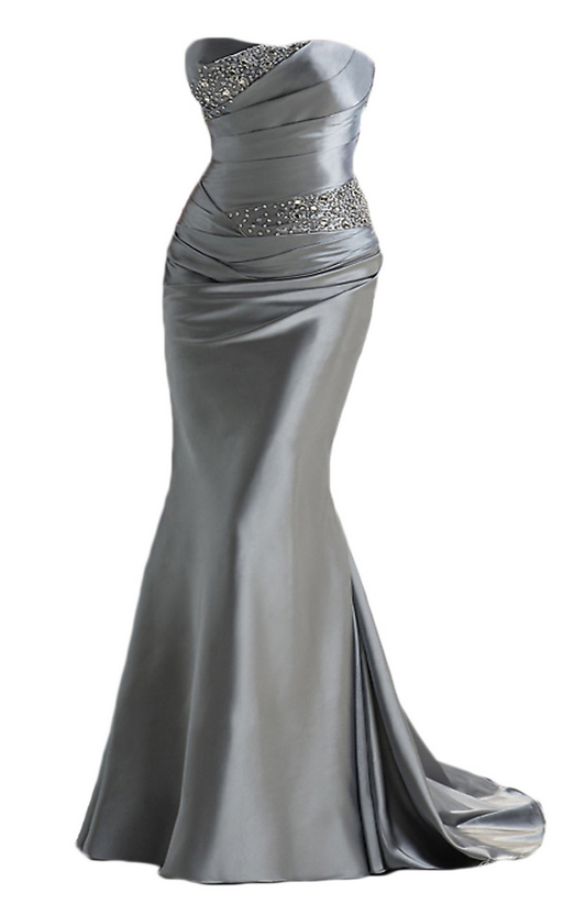 Silver Gray Prom Dresses,long Satin Prom Dresses,,mermaid Evening Dresses ,long Prom Dresses,dresses Party Evening,sexy Evening