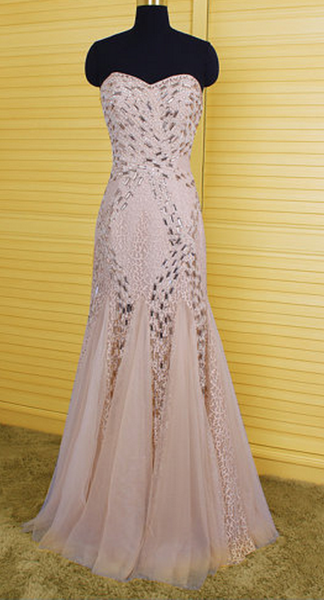 Sweetheart Neck Mermaid Tulle Prom Dresses With Crystals