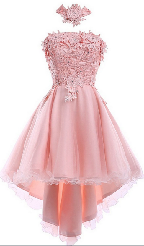 A-line Homecoming Dresses,pink Homecoming Dresses,applique Homecoming Dresses