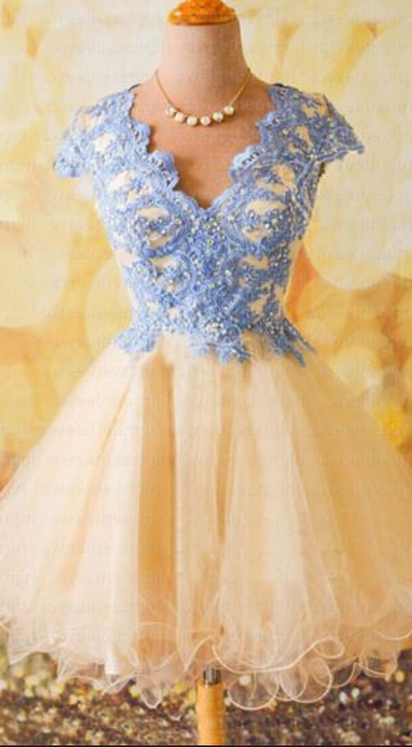 Homecoming Dress,short Tulle Homecoming Dresses,beaded Appliques Prom Dress,prom Gown