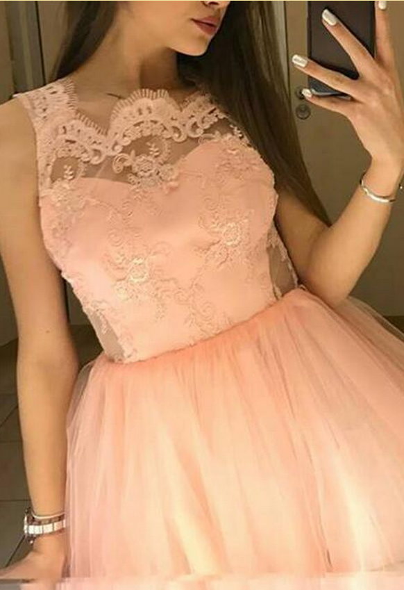 Lovely Pink Short Dresses, Pink Formal Dresses, Short Prom