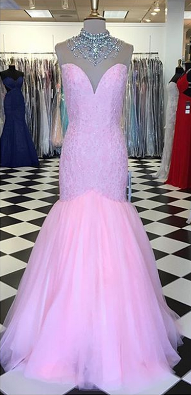 Prom Gown,pink Prom Dresses,sparkle Evening Gowns,mermaid Formal Dresses