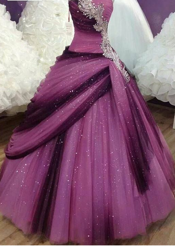 Exquisite Layered Prom Dresses,sequins Ball Gowns,beading Weeding Dresses