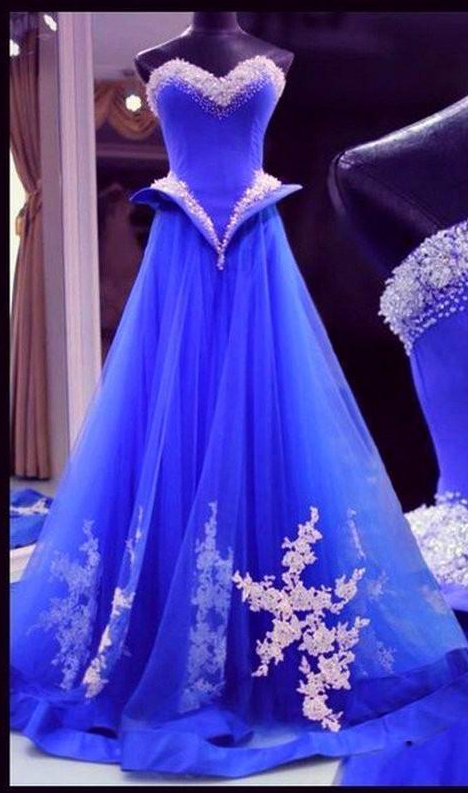 Royal Blue Prom Dresses,royal Blue Strapless Prom Dress ,pageant Gown ...