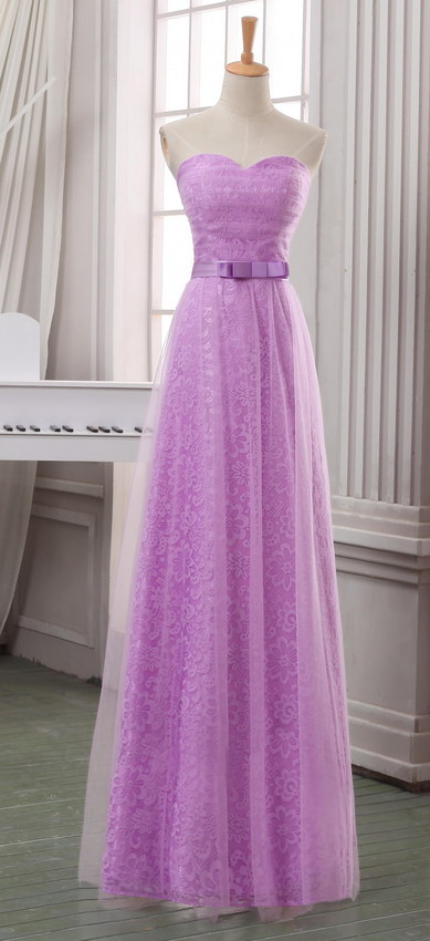 Prom Dresses,evening Dress,party Dresses,lilac Long Tulle Homecoming Dress With Sash,handmade Lace Appliqued