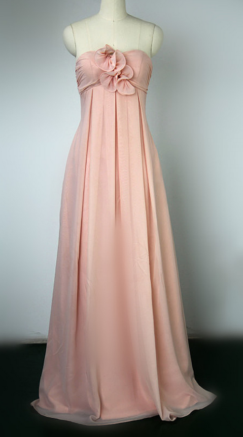 Custom Made High Quality Prom Dress,a-line Prom Dress,chiffon Prom Dress,strapless Prom Dress