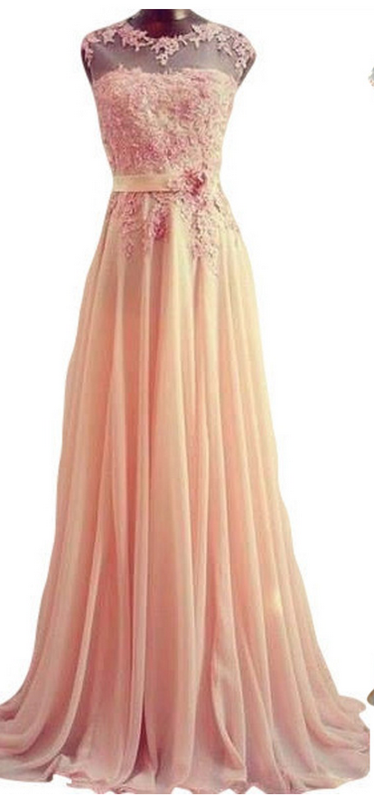 Custom Made High Quality Chiffon Prom Dress ,appliques Beading Evening Dress,
