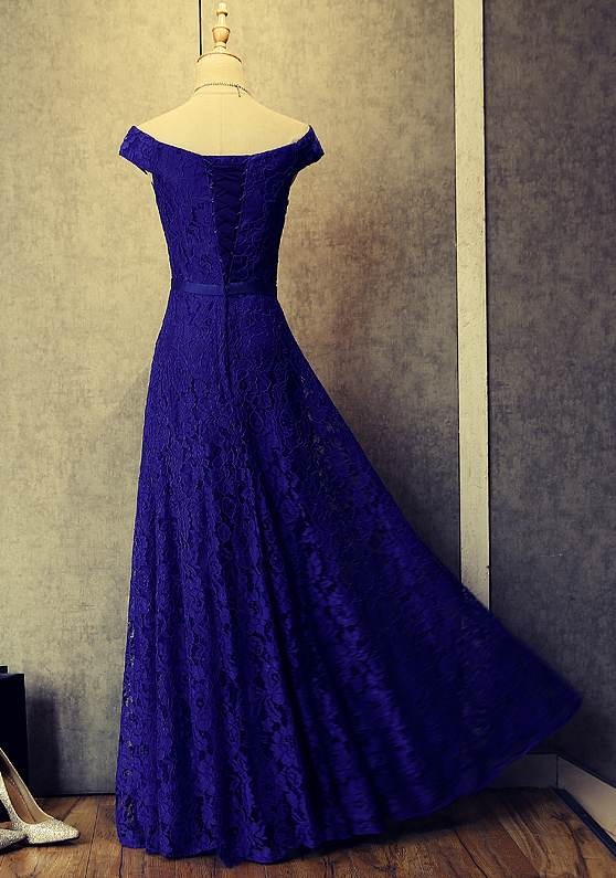 A-Line/Elegant Off-the-Shoulder Chiffon Applique Prom Dresses
