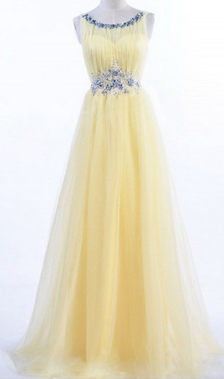 Charming Prom Dress,yellow Prom Dresses,long Evening Dress,women Dress