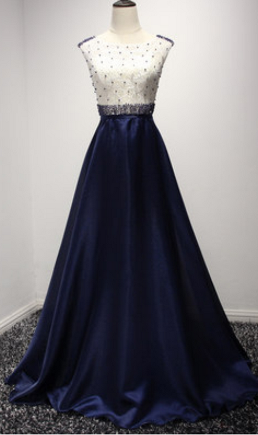 Charming Prom Dress,sleeveless Formal Evening Dress,formal Gown,prom Dresses Prom Gowns,navy Blue Prom Dresses, Party Dresses