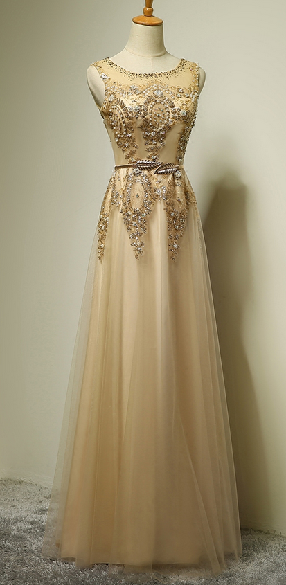 Exquisite Prom Dress,beaded Prom Dress,illusion Prom Dress,fashion Prom Dress,sexy Party Dress, 2017 Evening Dress