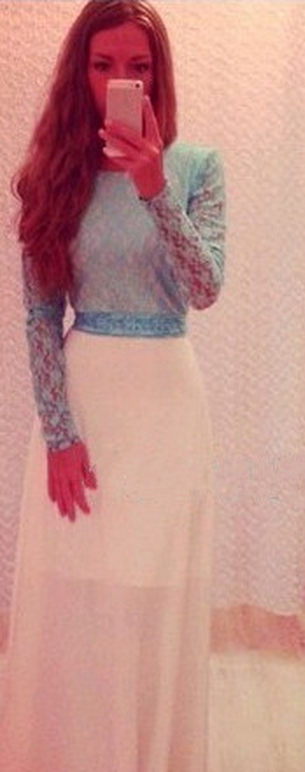 Top Lace Chiffon Skirt Long Dress