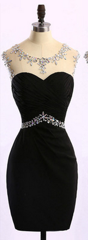 Short Black Prom Dress With Ruchin