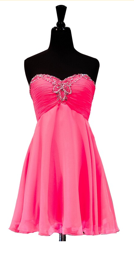 Pink Homecoming Dresses Zippers Sleeveless Chiffon Mini Sweetheart Neckline Empire