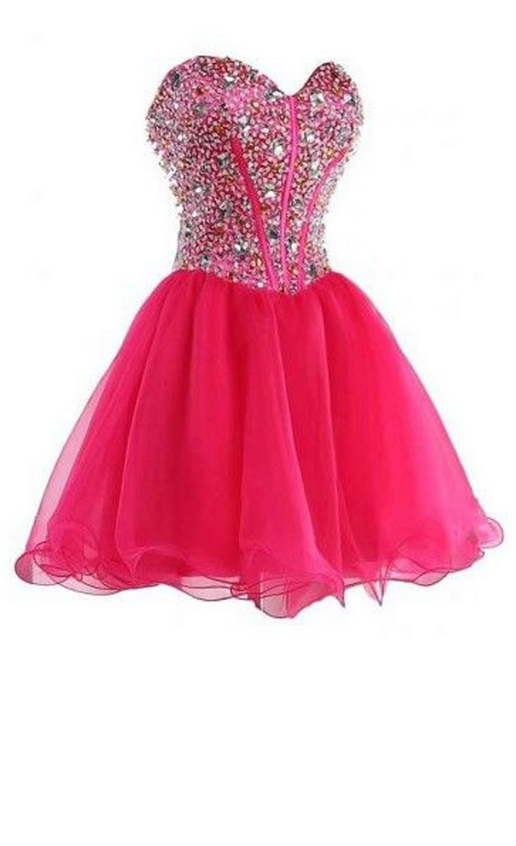 Pink Homecoming Dresses Zippers Sleeveless Crystal Beads Ruffle Above-knee Sweetheart Neckline Aline