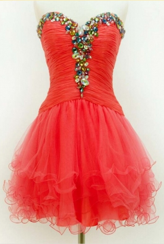 Sleeveless Red Homecoming Dresses Aline Lace Above-knee Sweetheart Neckline Laced Up Aline