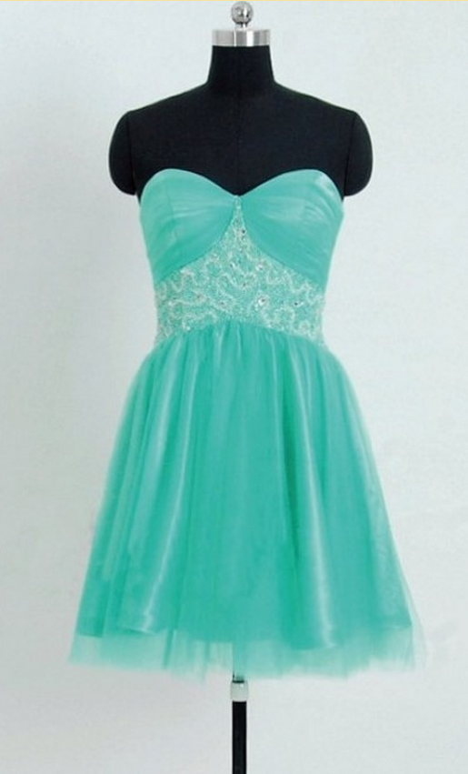 Sleeveless Green Homecoming Dresses A Line Bandage Short Sweetheart Neckline Lace-up A Line
