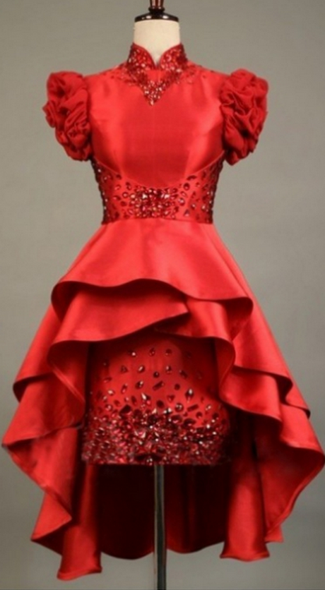Lace Up Beading Satin Asymmetrical High Neck A-line Short Sleeves Homecoming  Dress Customized Dresse on Luulla