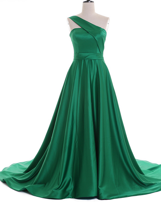 Nouvelle Annonce Une Épaule Vert Robes De Soirée Femmes Celebrity Prom Party Robe Sans Manches Yewen