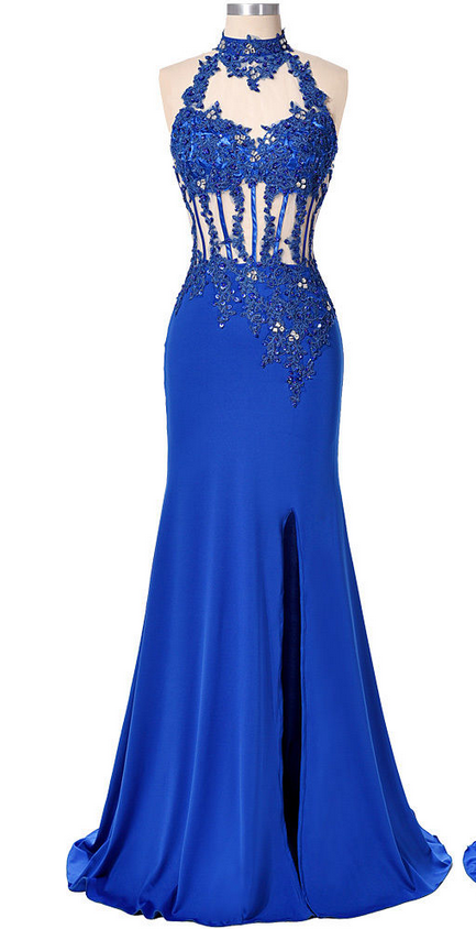 Royal Blue Mermaid Prom Dress,long Prom Dresses,charming Prom Dresses,evening Dress Prom Gowns, Formal Women Dress,prom Dress,