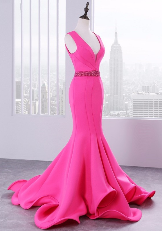 Luxury Satin Mermaid Long Evening Dress Formal Party Gown Special Occassion Dresses