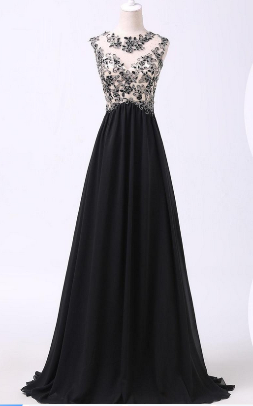 A Line Prom Dresses,black Lace Prom Dress,simple Prom Dress,modest Evening Gowns