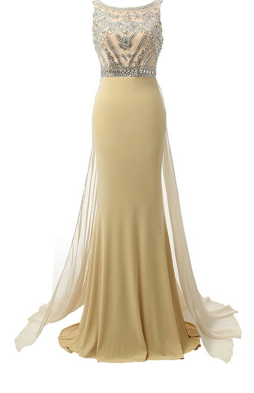 Style Beaded Long Chiffon Evening Dress,formal Women Prom Dress,a Line Beaded Prom Dress on Luulla