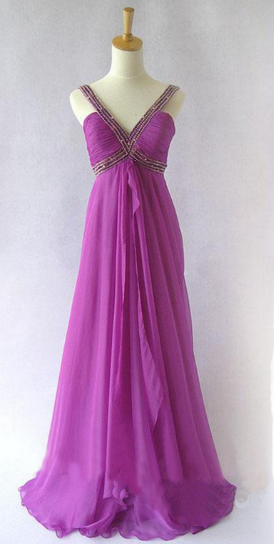 Prom Dresses,purple Prom Dresses,long Prom Dresses, Beaded Evening Dresses ,custom Made Party Dresses