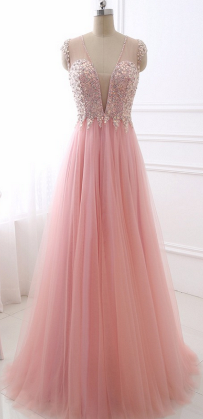 Sexy V Neck Evening Dress Erosebridal Sparkly Beading Long Prom Party Gowns Backless A Line Vestido De Festa Sleeveless