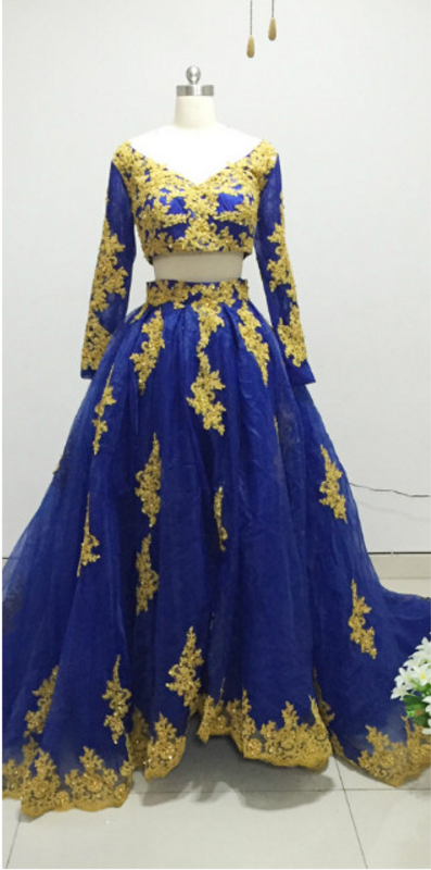 Pretty Yellow Tulle Appliques Long Wedding Guest Dress Birthday Party Dress main image 0