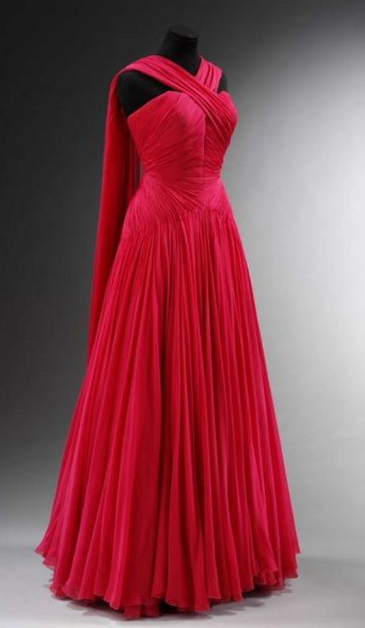 Vintage Prom Dresses, Chiffon Evening Dresses, Pleat Party Dresses, Long Formal Dresses