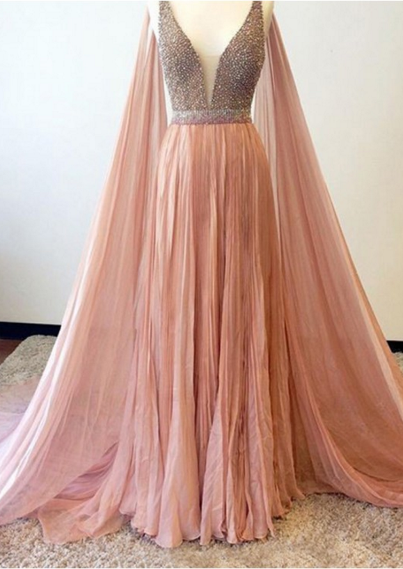 Pretty as a Peach V Neck Bodice Dress