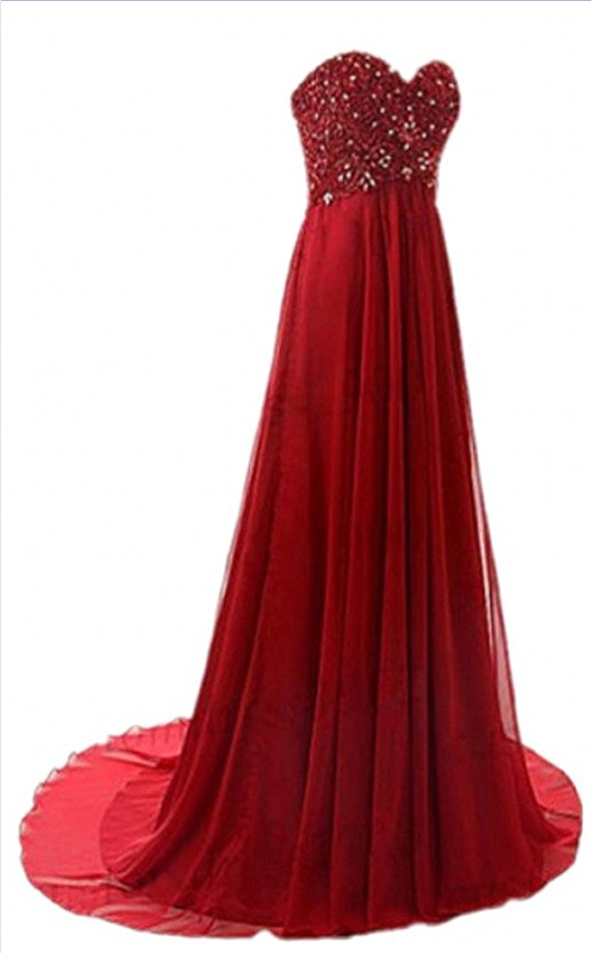 Long Sweetheart Prom Ball Gown Beading A-line Formal Evening Dress