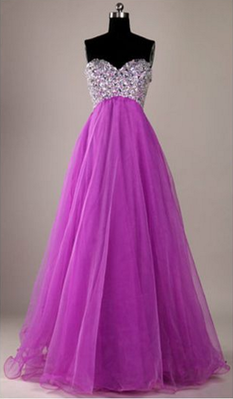 Long Prom Dresses Beaded Sweetheart Neck Sexy Fashion Evening Prom Gowns