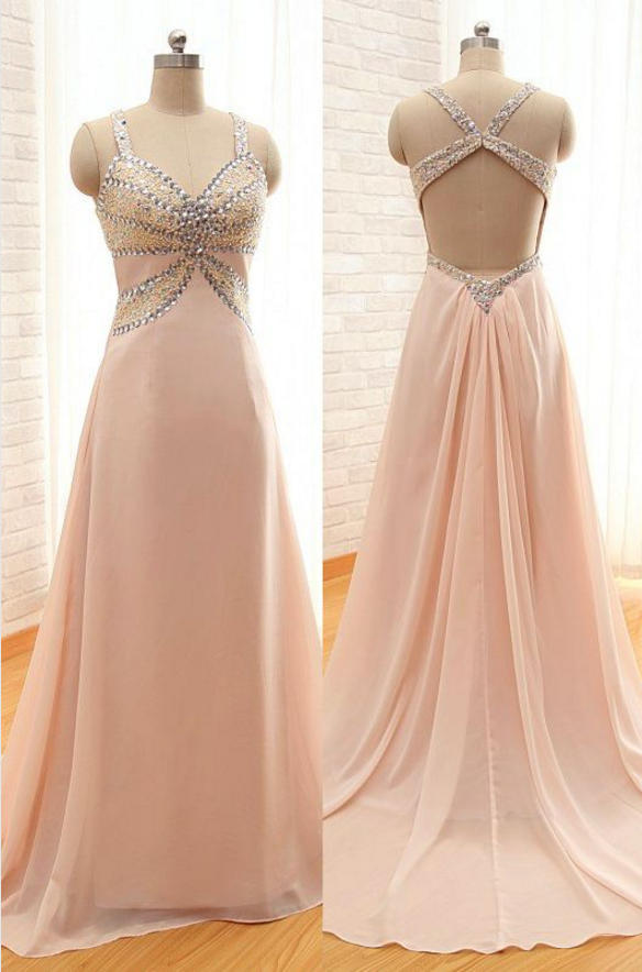 Pink Prom Dress,chiffion Prom Dress,sexy Prom Dress,long Prom Dress,beautiful Beading Prom Dress,elegant Wowen Dress,party Dress