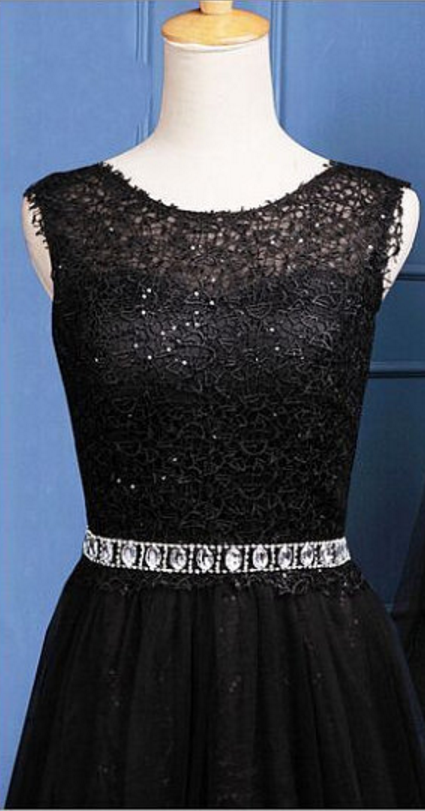 Black Prom Dress,sleeveless Prom Dress,long Prom Dress,lace Prom Dress,high Quality Prom Dress