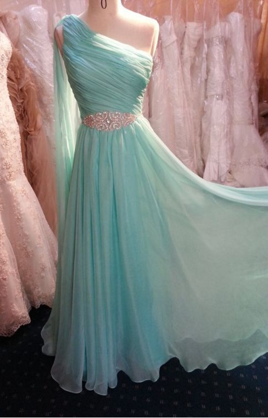 One-shouder Strap Prom Dress,chiffion Prom Dress,simple Prom Dress,beautiful Beading Prom Dress,high Quality Prom Dress,dress