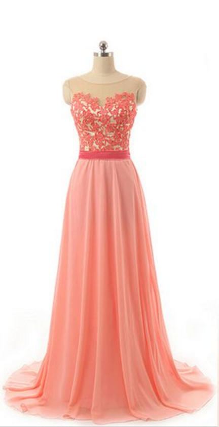 A-line Princess Prom Dress,long Prom Dress,chiffion Dress,sexy Prom Dress,lace Appliques Prom Dress,high Quality Custom Dress,dress